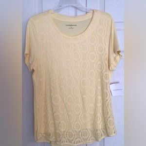 NWT Croft & Barrow Yellow Crewneck Short Sleeve Shirt